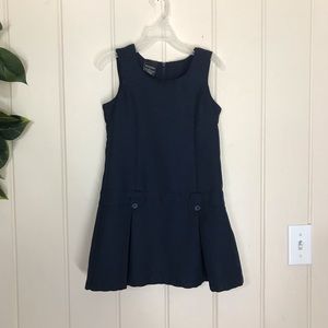 George Navy Blue School Uniform Dress 
Pleated Skirt
6 / 7 Small 
100% Polyester